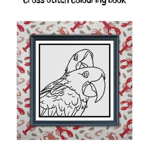 Hyacinth Macaws | Cross Stitch Colouring Book | Intermediate image 4
