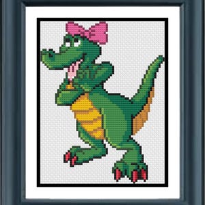 Happy Alligator | Small Sized Counted Cross Stitch Pattern | Beginner/Easy image 2