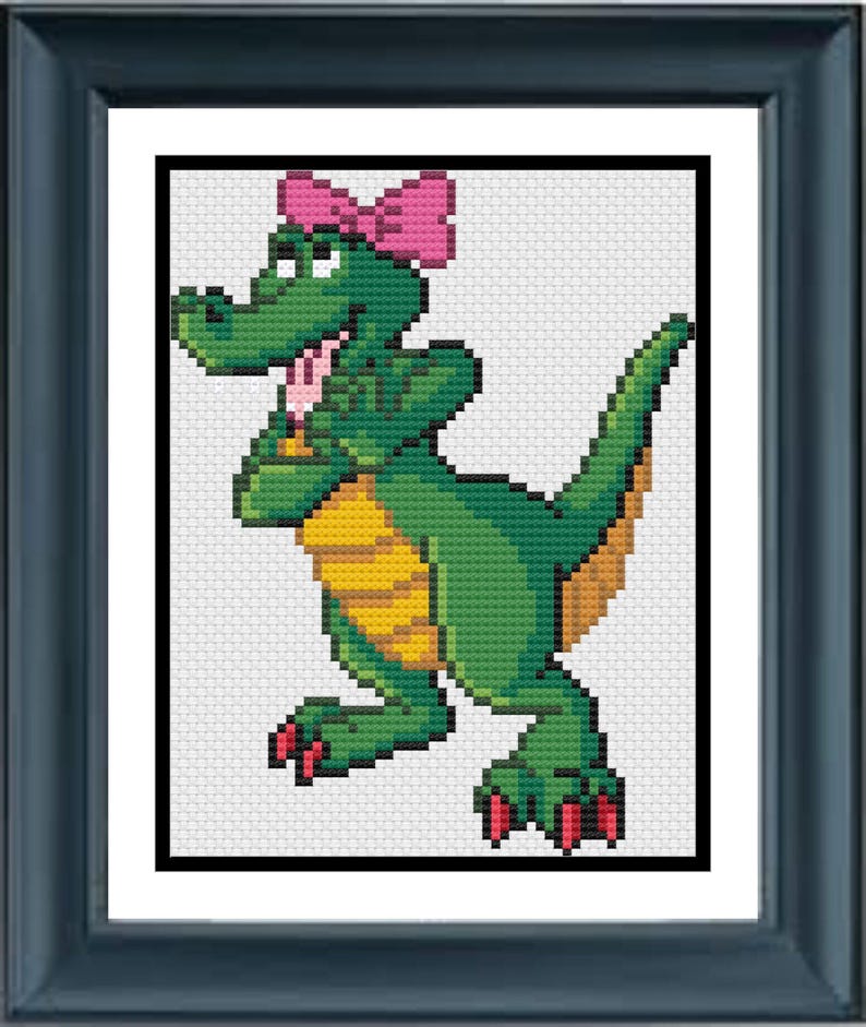 Happy Alligator | Small Sized Counted Cross Stitch Pattern | Beginner/Easy image 2
