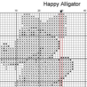 Happy Alligator | Small Sized Counted Cross Stitch Pattern | Beginner/Easy image 4