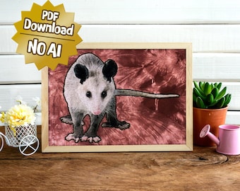 Opossum - Large Counted Cross Stitch Pattern - Intermediate Difficulty