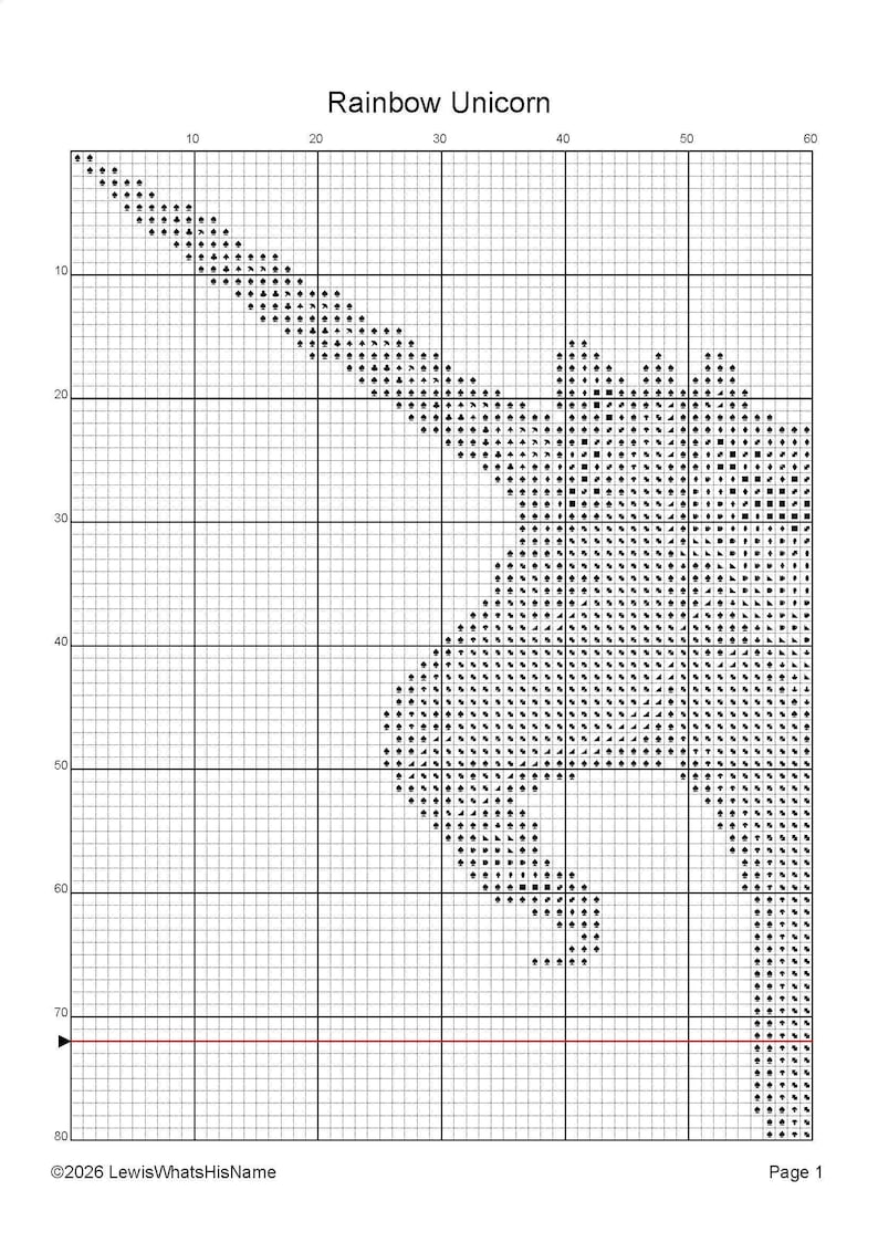 Licorne arc-en-ciel | Petit motif de point de croix compté | Débutant/Facile image 3