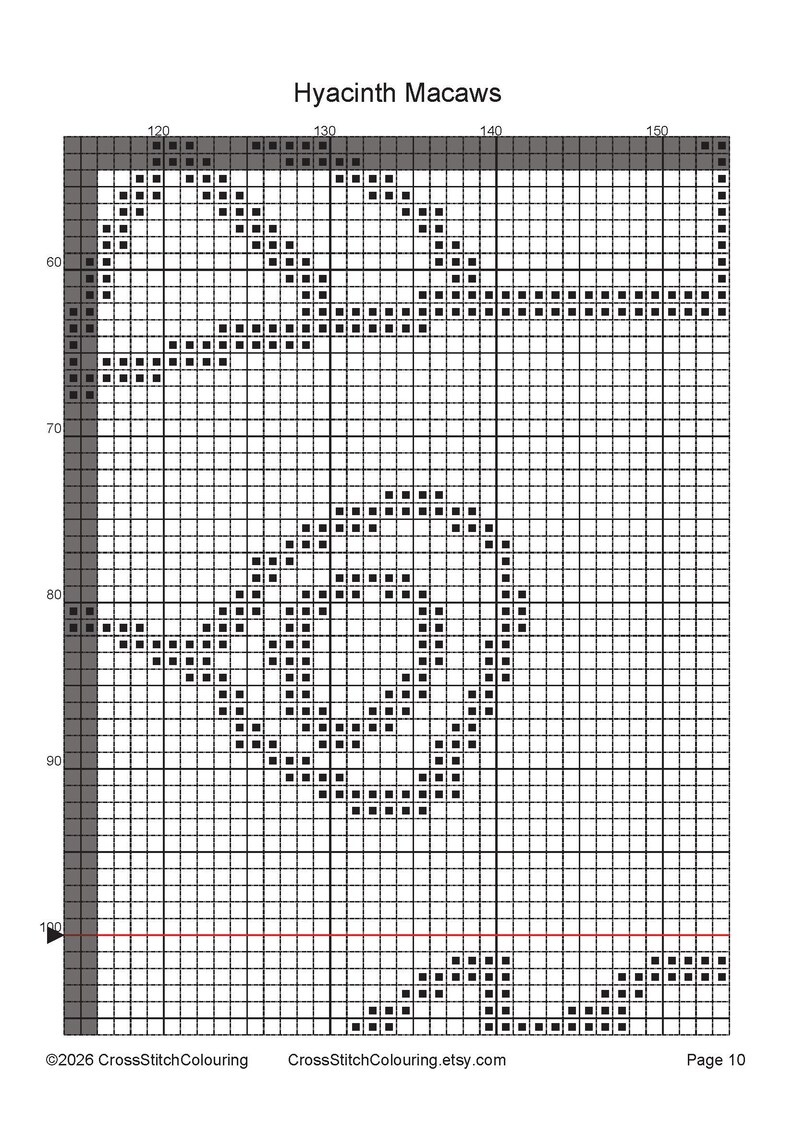 Hyacinth Macaws | Cross Stitch Colouring Book | Intermediate image 3