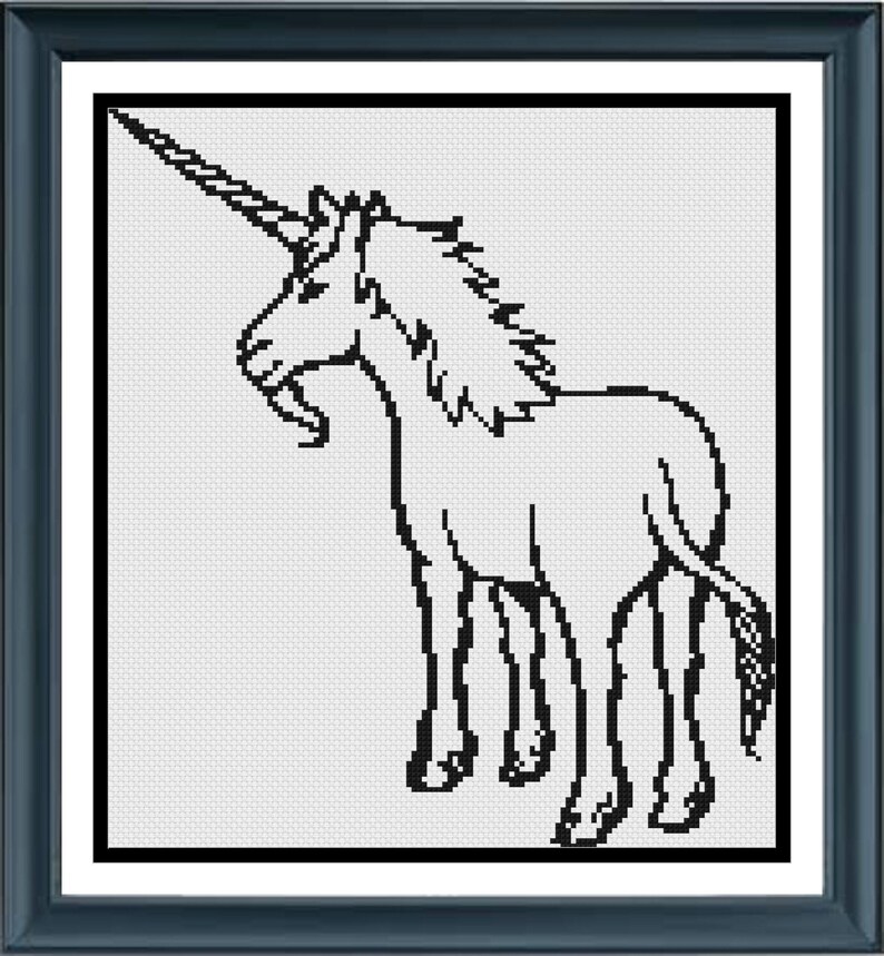 Rainbow Unicorn | Cross Stitch Colouring Book | Beginner/Easy image 2
