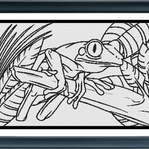 Tree Frog | Cross Stitch Colouring Book | Intermediate/Advanced image 4
