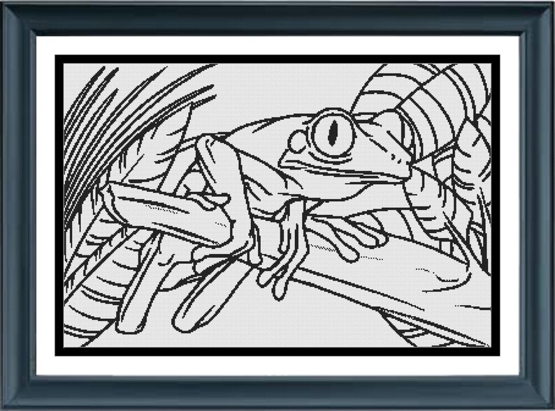 Tree Frog | Cross Stitch Colouring Book | Intermediate/Advanced image 4