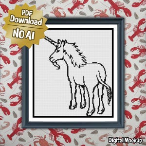 Rainbow Unicorn | Cross Stitch Colouring Book | Beginner/Easy image 1
