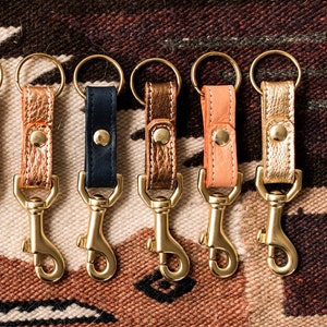 LEATHER Key Fob. Leather Key Chain with Hook. Leather Keychain. Leather Key Holder