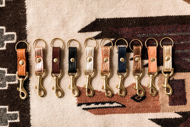 LEATHER Key Fob. Leather Key Chain with Hook. Leather Keychain. Leather Key Holder image 4