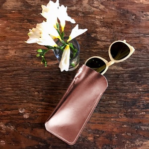 Leather Glasses Case. Leather case for Sunglasses. Metallic Leather Case for Glasses image 2