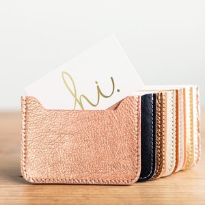 LEATHER Card Case. Credit Card Case. Metallic Leather Wallet. Card Holder. Leather Wallet. Rose Gold Wallet image 7