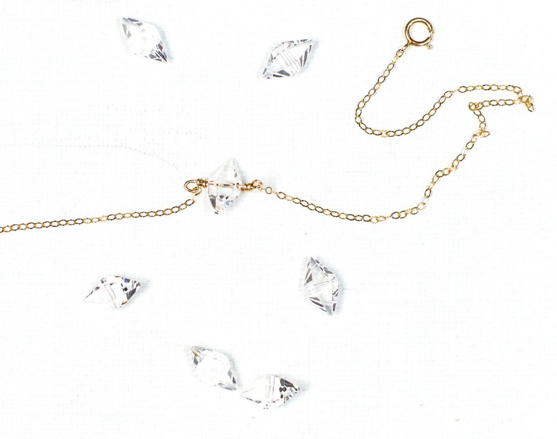 Crystal Choker Gold Necklace Gold Choker Necklace Gold Necklace Dainty GOLD Choker Crystal Necklace Gold Chain Choker