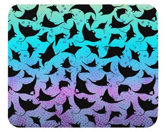 Alfombrilla de ratón Electric Lagoon Manta Rays, accesorio de escritorio con temática costera y marina, alfombrilla de ratón con diseño de vida marina.