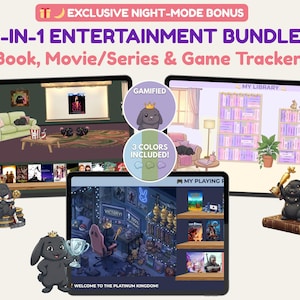 9 In 1 Hobby Bundle, Multi Aesthetic Media Log, Cozy Digital Room Setup Tracker