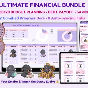 Pacote de Planejamento Financeiro para TDAH • Planilhas Google Gamificadas • Painel Financeiro Kawaii