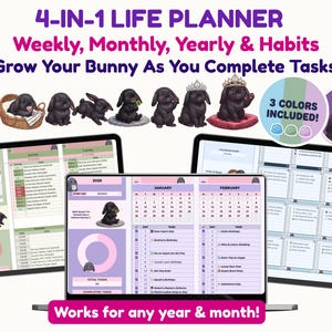 Ultimat Holland Lop-kollektion • ADHD Pixel Rabbit-paket och planerare