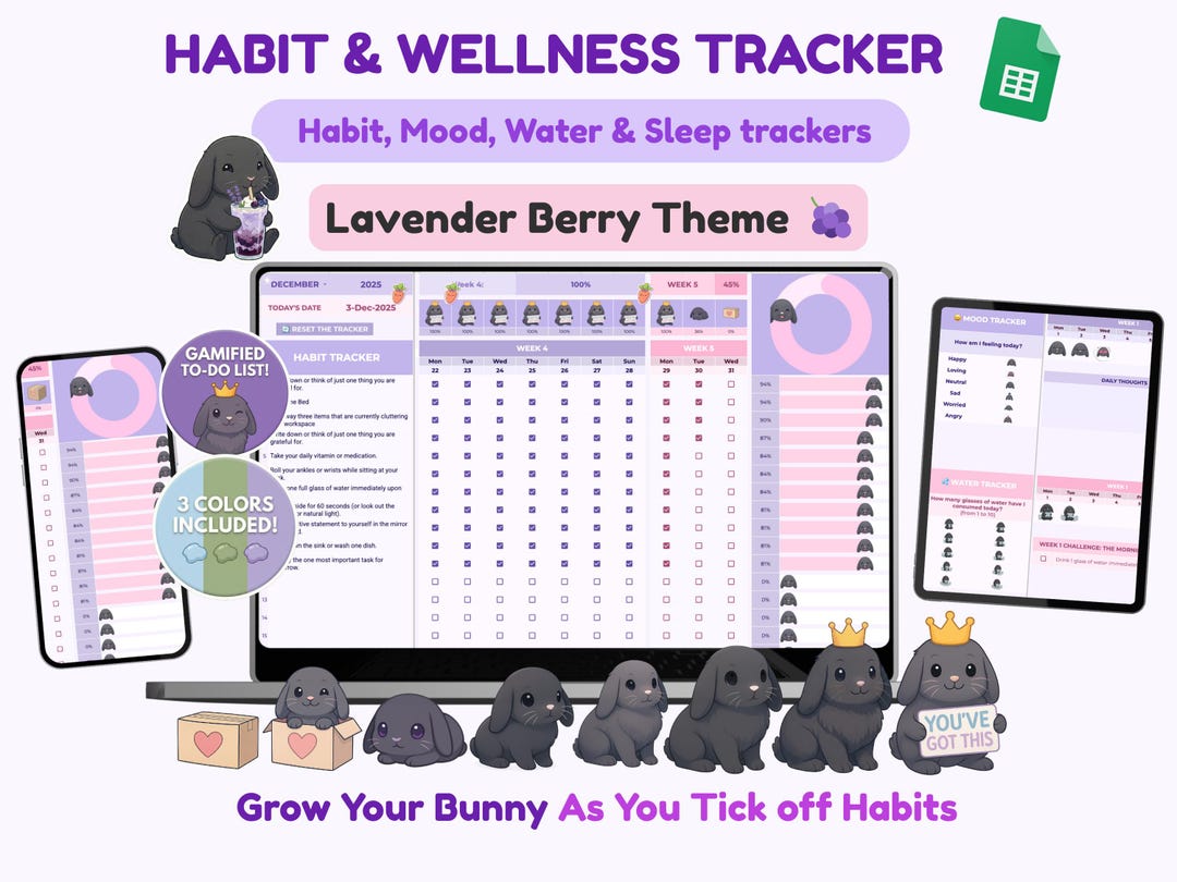 Gamified Habit Tracker Google Sheets • ADHD Digital Life Planner ...