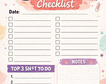Daily To Do List Printable | Minimalist Task List | Productivity Planner | Instant Download | Printable Planner Page
