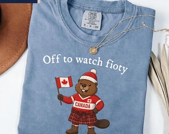 Koszulka z kanadyjskim bobrem „Idź do oglądania” Fioty, koszulka z patriotyczną flagą Kanady, uroczy, kreskówkowy strój dla fanów, prezent z okazji dumy narodowej