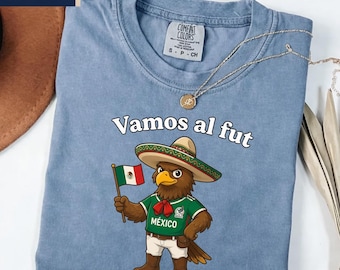Mexico Soccer Eagle Tee, Vamos al Fut Football Fan Shirt, Patriotic Mexican Mascot, World Cup Team Pride Apparel, FMF Inspired Gift