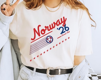 Norway Soccer Shirt, Norway 2026 Tee, World Cup 2026 Fan Shirt, Retro Norwegian Football Graphic Tee