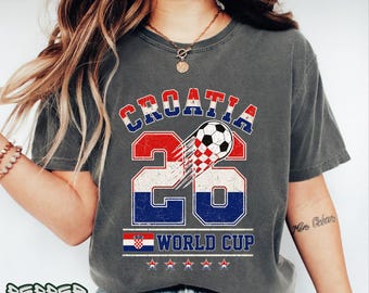 Koszulka kibica Mistrzostw Świata w Piłce Nożnej Chorwacja 20 | Koszulka z patriotycznym nadrukiem | Prezent z okazji dumy ze sportu chorwackiego dla niego i dla niej
