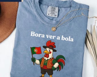 Koszulka z portugalskim kogutem piłkarskim Bora Ver a Bola, koszulka kibica portugalskiej piłki nożnej, odzież na mecz National Pride, prezent z kogutem ludowym