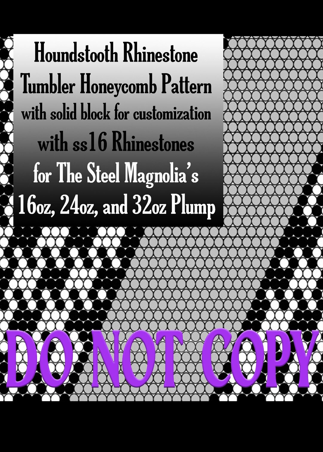 Houndstooth With Solid Block Ss16 RHINESTONE HONEYCOMB PATTERN Template ...