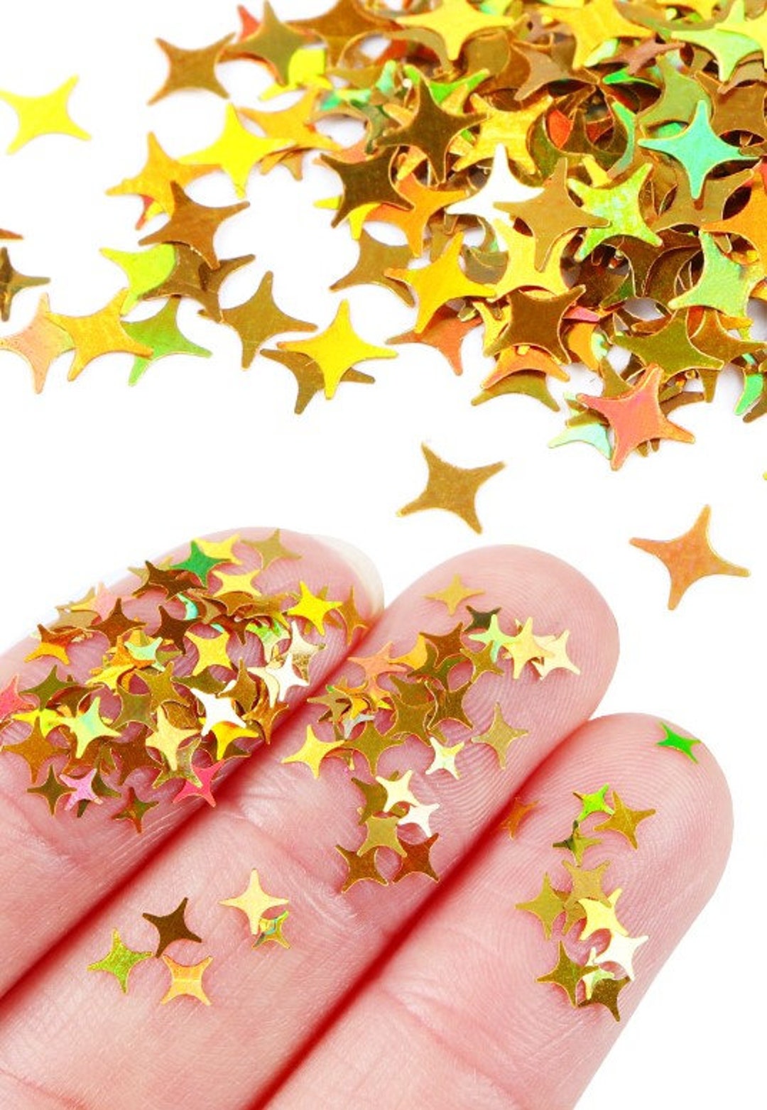 4 point Star Holographic 2mm 4mm Shaped Glitter 5grams Etsy