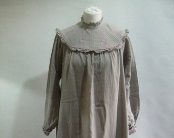 Vintage Mayagor India Gray Peasant Style Dress Size Small Inspiration Piece