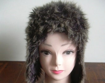 Vintage Japanese Made Faux Fur Bonnet