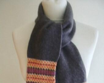 Vintage Mackie Robert Mackie of Scotland Gray Multi Color Wool Scarf