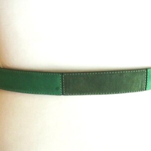 Vintage Guy Laroche Turquoise Green Color Block Suede Belt Size 5/30 image 4