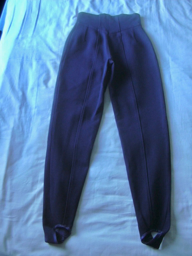 Vintage Nordica Ski Wear Navy Blue Stirrup Style Ski Pants Size XS US 4 EURO 36