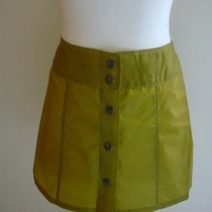 Vintage Romeo Gigli Jeans Chartreuse Green Mini Skirt US 8 Medium