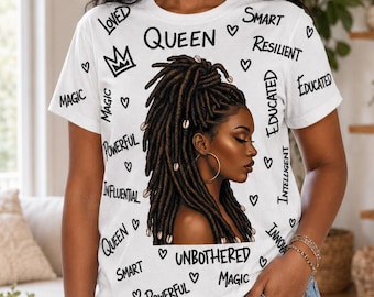 3D Birthday Queen Shirt, Black Woman Queen Tee, Black Woman Empowerment Design, African American Empowerment Design, All Over Print Gift