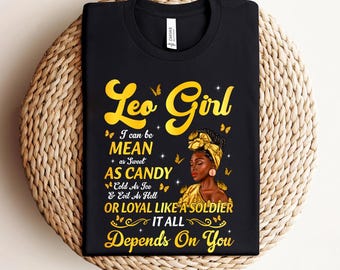 Camiseta de cumpleaños de Leo, Camisetas de reina de cumpleaños afroamericana para mujeres, Camiseta religiosa Leo Girl Mean As Candy, Regalo de agosto para mujer negra