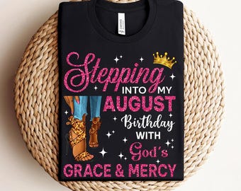 Camisetas de cumpleaños de agosto para mujer, regalo para mujer afroamericana Leo, camiseta de reina de cumpleaños afroamericana, camiseta "Pasando a los tacones altos de agosto"