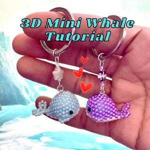 3D Beaded Whale Tutorial | Seed Bead Peyote Stitch Pattern | Keychain Charm DIY PDF