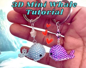 3D Beaded Whale Tutorial | Seed Bead Peyote Stitch Pattern | Keychain Charm DIY PDF