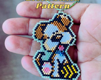 Beaded Dog Pattern PDF | Delica Bead Tutorial | Seed Bead Brick Stitch DIY
