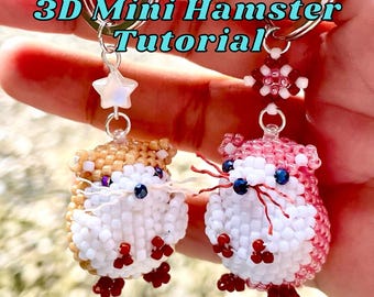 3D Beaded Hamster Tutorial | Seed Bead Peyote Stitch Pattern | Keychain Charm DIY PDF