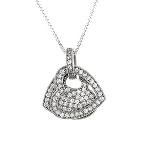 2 Heart Necklace Sterling Silver 925 Pendant Gift for Her