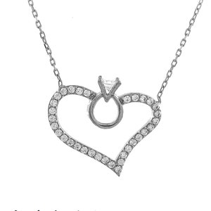 Ring  Heart Necklace All 925 Sterling Silver, Everyday jewelry, Personalized Necklace,Perfect gift ,Gift For Her Jewelers Gift Heart Jewelry