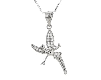 Collier Peter Pan En argent sterling 925 Peter Pan Pendentif, Pendentif fée, Bijoux Peterpan faits à la main En argent sterling massif