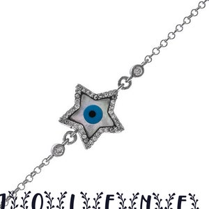 Evil Eye Bracelet, Blue Evil Eye, Turkish Evil Eye, Nazar Bracelet, Protection Bracelet, Dainty, Gift for Friend, Sterling Silver 925