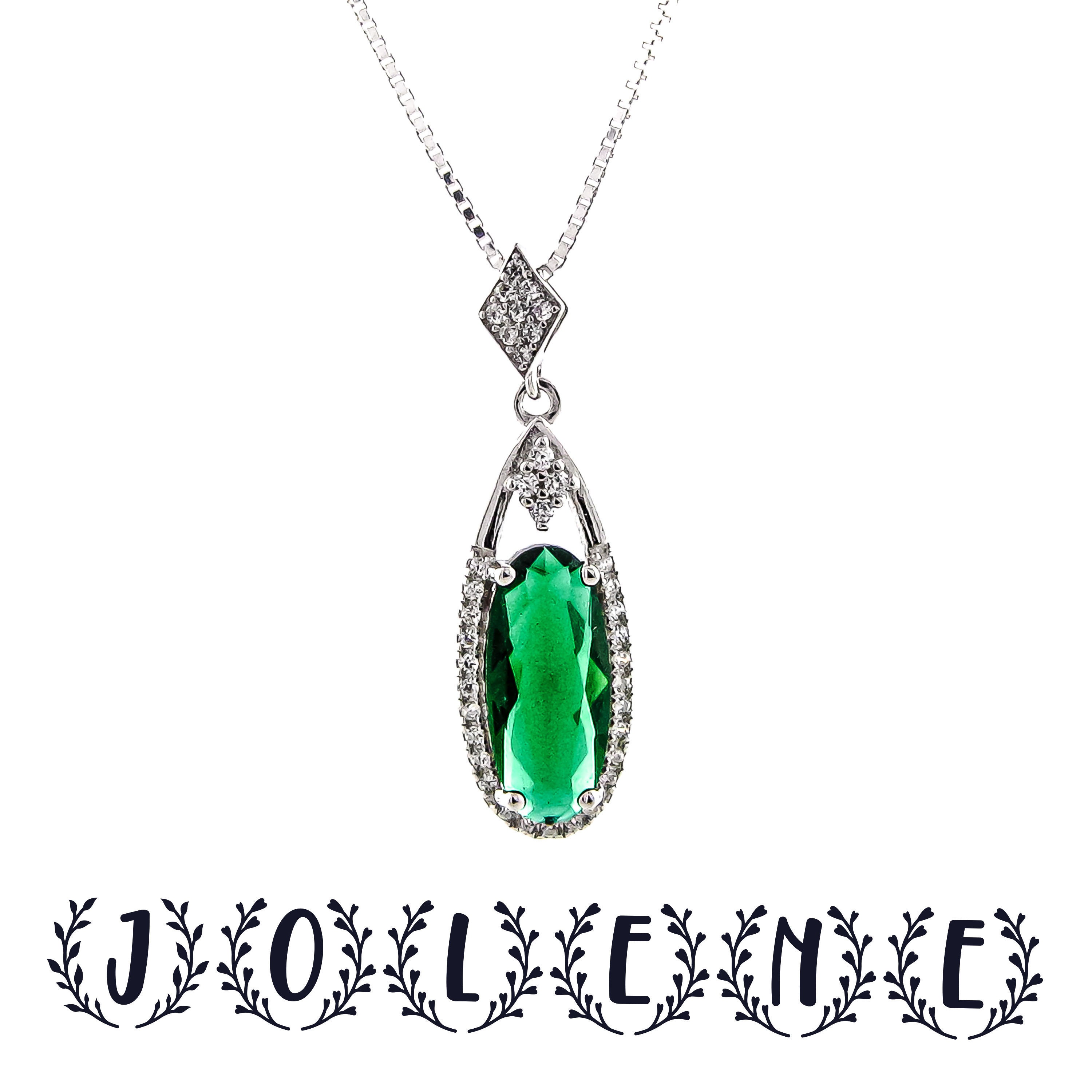 今季一番 Sterling Silver 925 Necklace Pendant Green Stone - Etsy アクセサリー