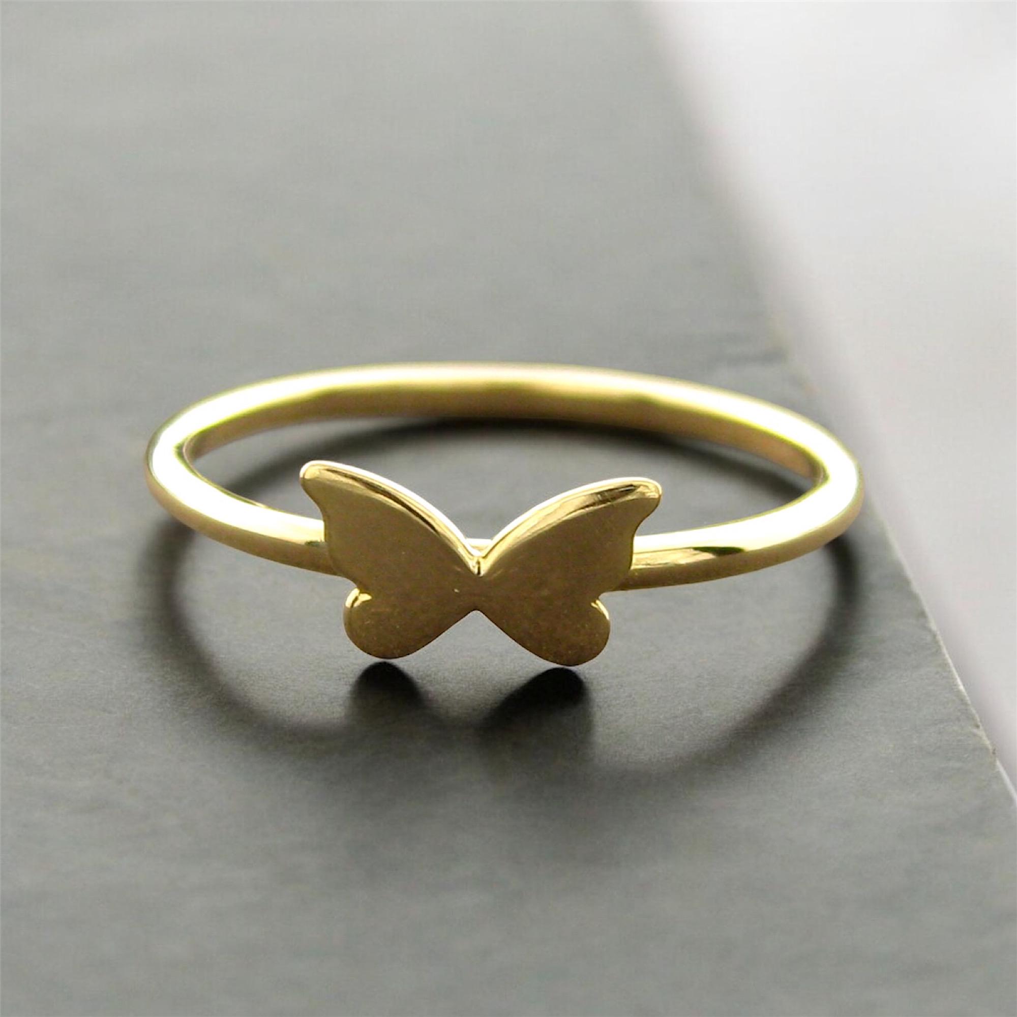 Solid 14K Gold Butterfly Ring | Handmade Delicate Design | Perfect Gift ...