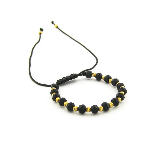 Black Ceramic and 18k Gold Chain Bracelet - Annellino Italian Fine Jewellery