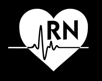 rn vinyl decal registered nurse decal rn decal car decal etsy